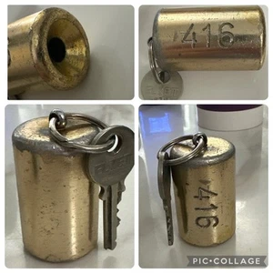 Chunky 5 Ounce Goldtone Metal Hotel Room Key #416 Fob - Picture 1 of 6