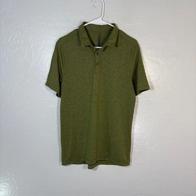Рубашка поло Lululemon мужская маленькая зеленая вересковая Performance Tech для гольфа спорта - Изображение 1 из 4