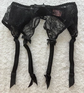 New Agent Provocateur Black Semi Sheer Garter Belt, Size 2 - Picture 1 of 4