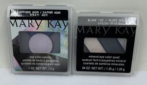 Mary Kay Mineral Eye Color Quad BLACK ICE & Sapphire Noir EYE COLOR  SET OF 2 - Picture 1 of 2