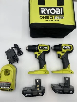 RYOBI ONE+ HP 18V compacto sem escova sem fio 1/2 pol. Kit de broca e driver de impacto - Imagem 1 de 4