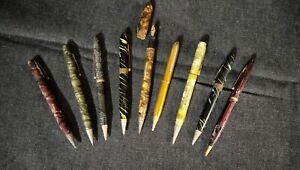 Lot of Nine Vintage Mechanical Pencils, One Fountain Pen Combo