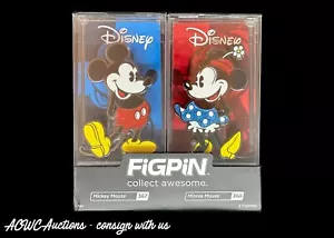 FiGPiN Mickey and Minnie Glitter 2 Pack ECCC 2020 Exclusive LE 1000 - Unlocked - Picture 1 of 3