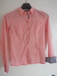 EDC Esprit Langarm Damen Bluse Rot Weiss gestreift S/M 36/38 - Bild 1 von 3