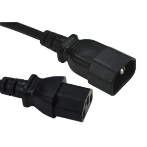 TruConnect 16-1747 1.8m IEC C13 F IEC C14 M Black Mains Extension Cable - Picture 1 of 1