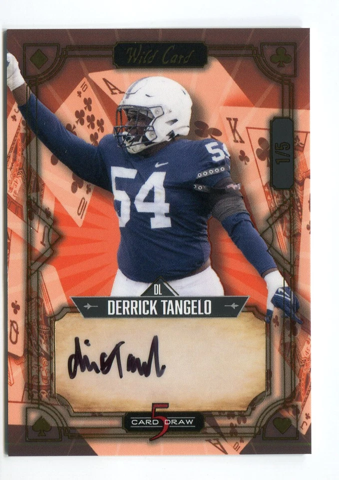 DERRICK TANGELO 2022 Wild Card 5 Card Draw AUTO ROOKIE Penn State FALCONS #d 1/5 - Image 1 of 1