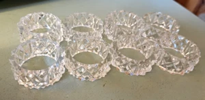 8 tovaglioli cristallo trasparente tondo diamante smussato anelli porta tovaglioli EXC - Foto 1 di 5