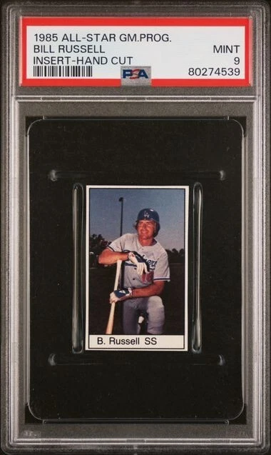 1985 All-Star Game Program Inserts Bill Russell Dodgers graded PSA 9 Mint Pop. 1 - Image 1 of 1
