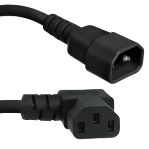 C14 to Right C13 Power Cord - 10A/250V, 18/3 SJT, IEC 60320 - IBX-6416 - Picture 1 of 2