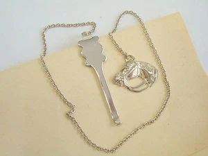 Marque-Page en Argent 925 Avec Cheval - Sticky Notes Livre - Équitation - Picture 1 of 5