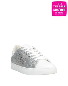 Sneakers EMPORIO ARMANI RRP € 195 US5 EU36 UK3 pannello glitter borchie logo stringate - Foto 1 di 10