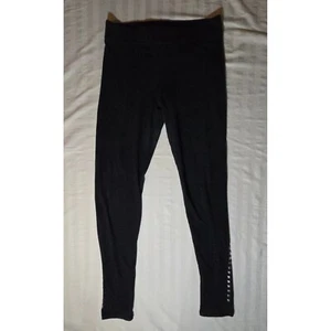 PINK Victoria's Secret Leggings Studded Accents Athleisure Black L - Picture 1 of 8
