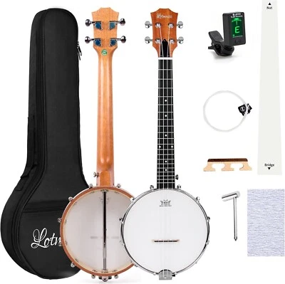 Sapele Travel Banjolele 26 Inch - Complete Beginner Kit with Extra Strings - Image 1 of 4