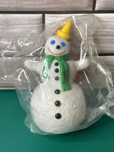 Vintage Miniatur Jack in the Box Schneemann Figur Weihnachtsschmuck 3,5" - NEU - Bild 1 von 2