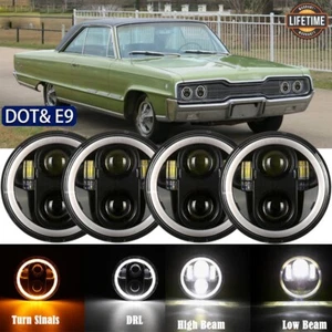 4pcs 5-3/4 5.75" Round LED Headlights DRL Hi/Lo Beam For Chevy Impala El Camino - Picture 1 of 12