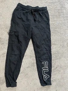 Fila Kids Sweatpants Track Pants Athletic Performance Size 16 Black Cargo - Picture 1 of 5