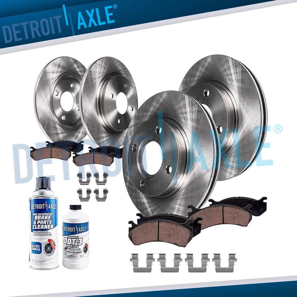 Front Rear Disc Rotors Ceramic Brake Pads for 1991-1998 Saturn SC SC1 SC2 SL SL1 - Image 1 of 4