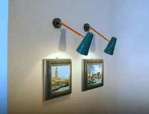 1950'S Handmade Pair of Brass Wall Sconce light ARTICULATED with Switch - Picture 1 of 10