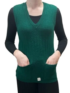 XS~S NOS Vtg 1970s Sweater Vest PACKETS Sweetree Knit TOP USA Green Teen L XL - Picture 1 of 12