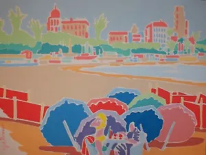 Joe Pecsenke (1942-1989): Sunny morning at Cannes - Picture 1 of 4
