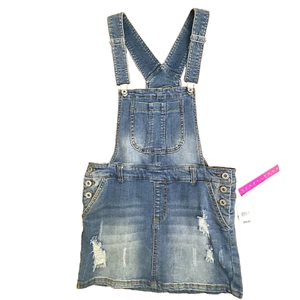 Tinseltown Denim Skirt Overalls Womens XS Blue New with Tags Stretch - Picture 1 of 12