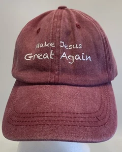 Gorra de béisbol de algodón ajustable lavada “Make Jesus Great Again” - Imagen 1 de 2