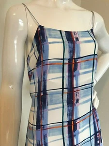 NWT Joie Denae White Silk With Plaid Sun Dress SZ S SRP $258 - Picture 1 of 7