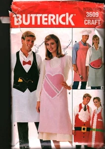 Delantal de chef zapatero barbacoa patrón de costura Butterick 3609 vintage para hombre Miss - Imagen 1 de 2