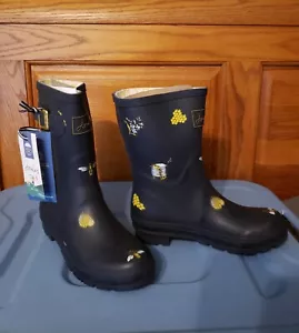 Joules - Women's Molly Welly Rainboots, Navy Bee Keeper, Size 7 - Picture 1 of 8