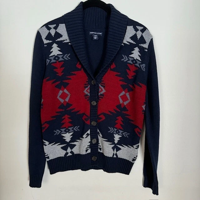 Cárdigan para mujer American Living con botones azteca talla mediana Foto 1 de 4