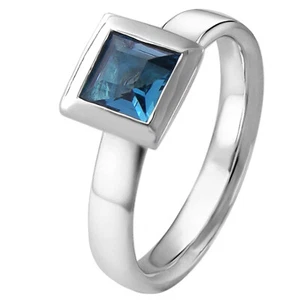 ACALEE Schmuck Topas Ring Weißgold 333 / 8K topas London Blau 90-1010-03 - Foto 1 di 5