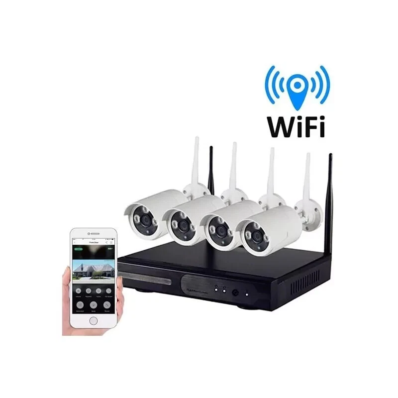 Kit Videosorveglianza Wireless NVR 4 Canali 4 Telecamera Wireless NVR HD 320 GB