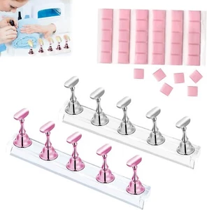 2 Sets Nail Stand Display, Magnetic Nail Tips Stand, Nail Stands,Pink and Silver - Picture 1 of 6