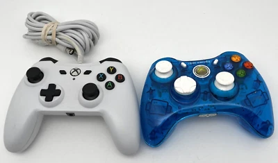 Amazon Basics Xbox One & Rock Candy Xbox 360 Blue Wired Controllers Bundle - Image 1 of 4