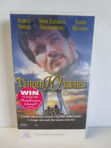 Three Wishes, Patrick Swayze, VHS Tape, Vintage Video, Movie G, 1995 - Picture 1 of 4