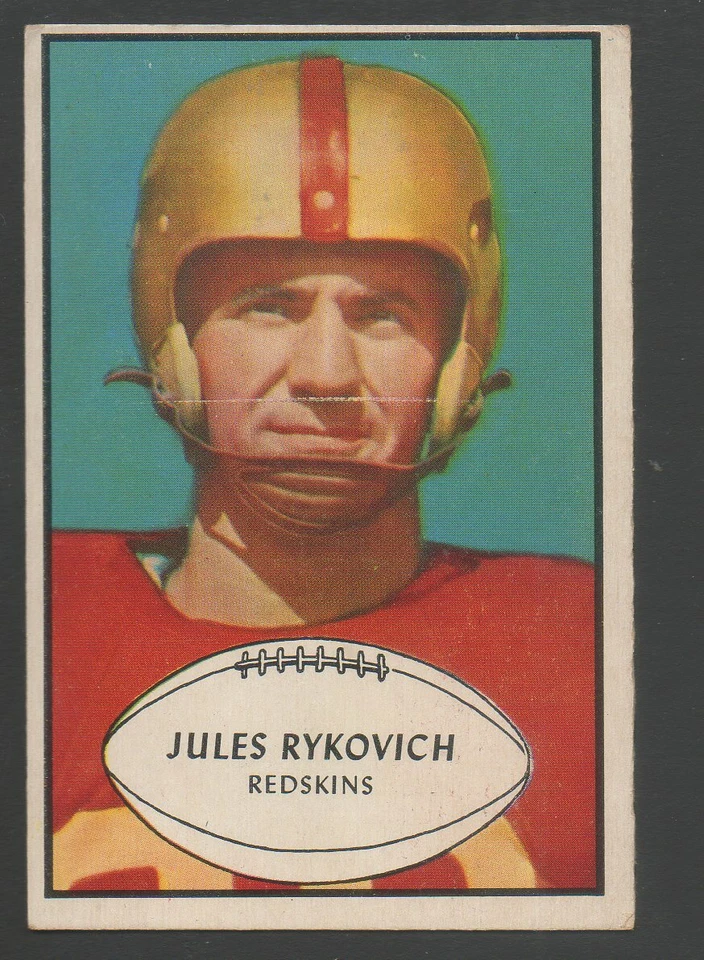 1953 Bowman Football Card #74 Jules Rykovich-Washington Redskins Vg Ex Card - Image 1 of 1