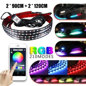 LED Auto Unterbodenbeleuchtung RGB Underglow Körper Atmosphäre Lichtleiste APP - Afbeelding 1 van 12
