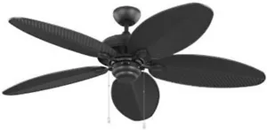 Monte Carlo 5CU52BK Cruise 52" Outdoor Matte Black Ceiling Fan w Palm Leaf Blade - Picture 1 of 3