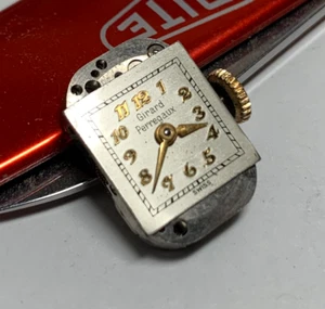 1950s Girard-Perregaux 17 Jewels Ladies Movement CLEAN 11.8mm Square Dial, Hands - Picture 1 of 7