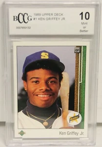 1989 UPPER DECK #1 KEN GRIFFEY BECKETT GRADED BCCG 10 MINT ROOKIE CARD MARINERS - Picture 1 of 2