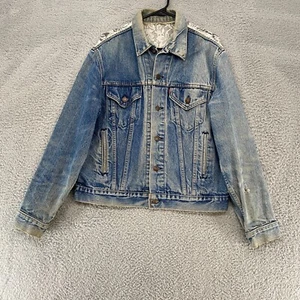Vintage 70s Levi's Denim Jacket Size 38 / Small Type 3 DIY Lace Made in USA - Picture 1 of 14