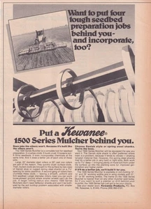 Kawanee Products Kawanee IL 1500 Series Mulcher Vintage 1983 Print Ad - Picture 1 of 3