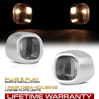 Fit Chevy S10 Blazer GMC Sonoma Chrome Bezel Rear Bumper License Plate Light SET Foto 1 de 4