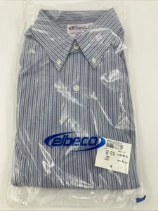 Elbeco blaue Button-Down Postordnung Uniform gestreift Größe 15-1/2 34/35 - Bild 1 von 4