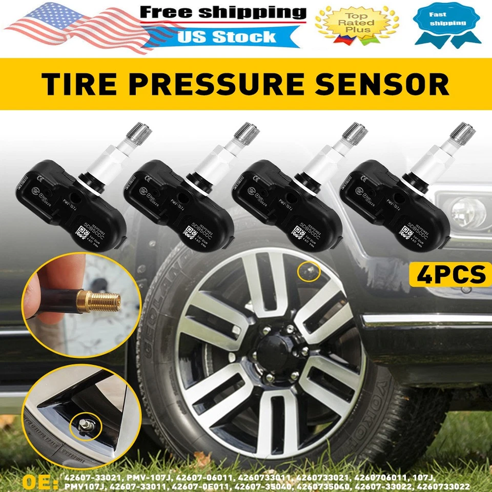 4Pc TIRE PRESSURE SENSOR TPMS 4260733011 For Toyota 4Runner Scion iQ Lexus ES350 Foto 1 de 4