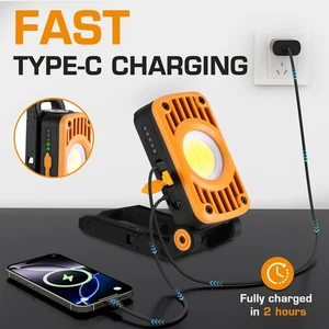 EverBrite Rechargeable LED COB Work Light 1200LM Foldable 180° Adjustable Stands - Picture 1 of 8