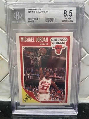 Fleer Michael Jordan #21 BGS 1989-90 8,5 Bulls GOAT Foto 1 de 2