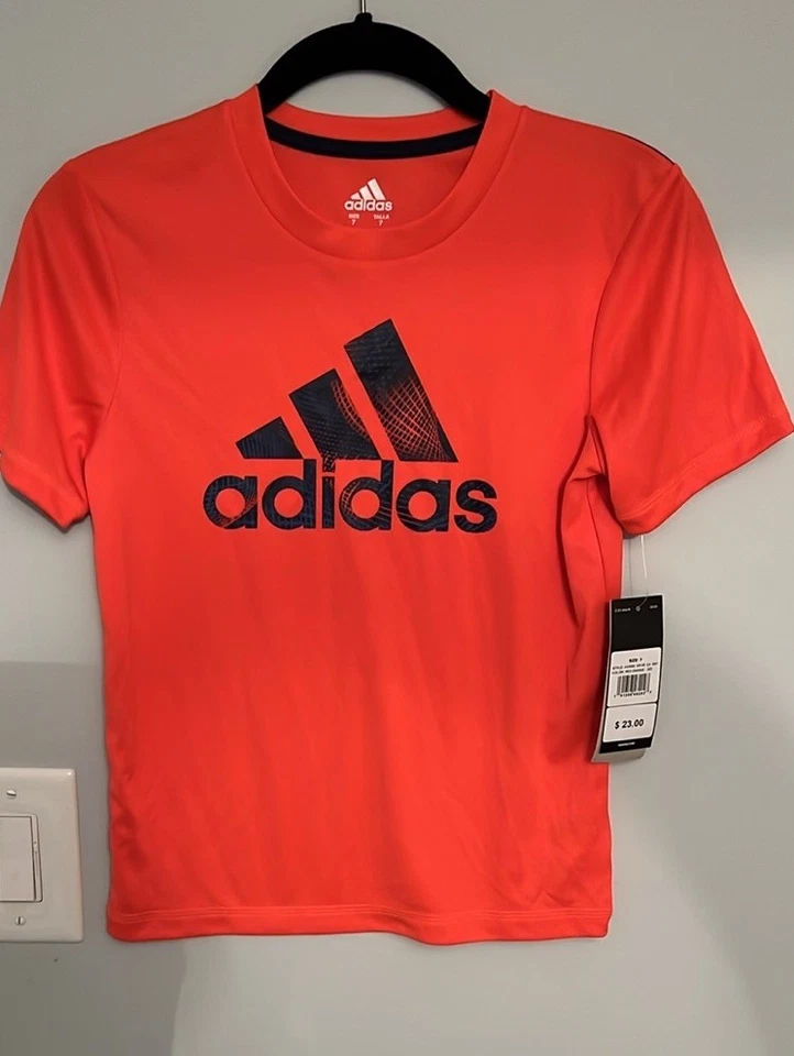 Adidas boy's size 7 red/black logo graphic shirt