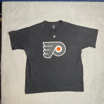 Philadelphia Flyers NHL Black Reebok Daniel Brière Distressed Shirt Mens 2XL - Image 1 of 4