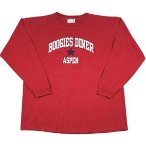 Vintage Boogies Diner Aspen Colorado T Shirt Long Sleeve Mens Large Ski 90s Red - Picture 1 of 8